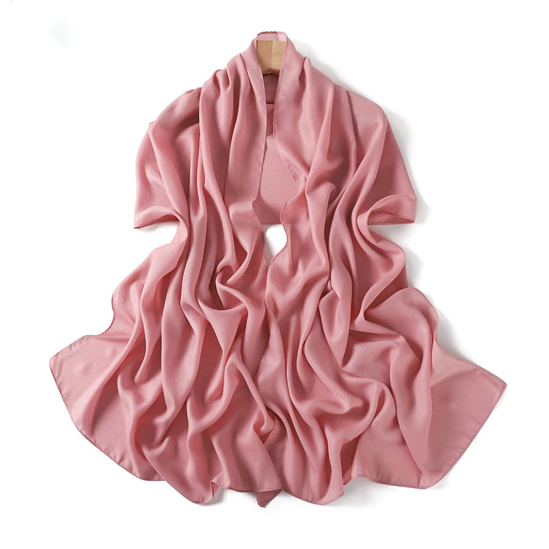 Muslim Chiffon Hijab Scarf for Women Solid Color Square Head Wrap Scarves Jersey Hijabs Islamic Turban Headband Shawl 180*70cm