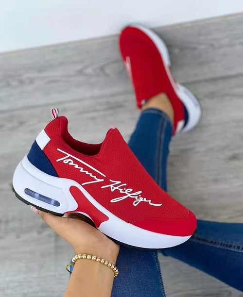 Women's Breathable Wedge Sneakers - Casual Walking Shoes
