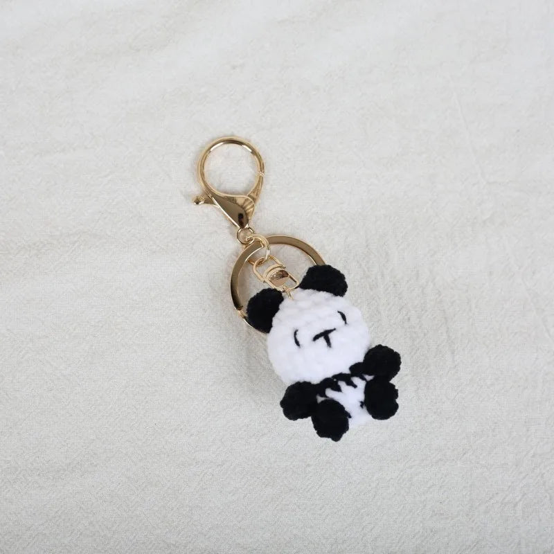 Funny Frog Doll Crochet Keychain Handmaking Mini Animal Doll Series Knitted Keyrings Cute Frog Keyrings Knitting Doll Pendant