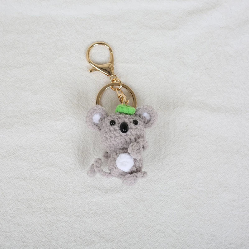 Funny Frog Doll Crochet Keychain Handmaking Mini Animal Doll Series Knitted Keyrings Cute Frog Keyrings Knitting Doll Pendant