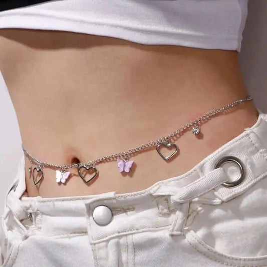 Fashion Butterfly Hollow Heart Body Waist Chain For Women Jewelry Party Accessries Gifts