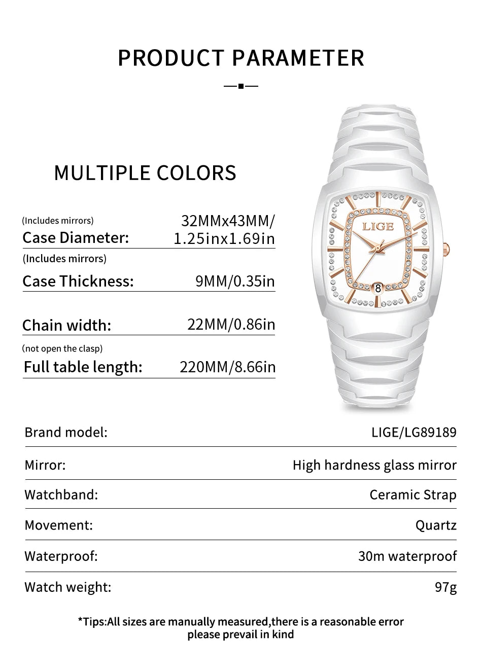 LIGE Luxury Watch for Woman Waterproof Stainless Steel Quartz Ladies Watch Outdoor Sport Women's Watches Elegant Female Clock