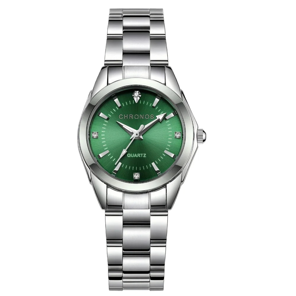 CHRONOS Elegant Women Watch Luxury Ladies Fashion Girls Wristwatch Quartz Movement Stainless Steel Gift for Female Girlfriend