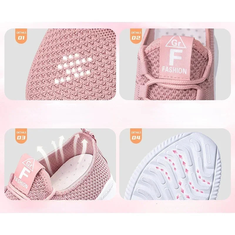 2026 Spring and Autumn Fashionable Solid Color Breathable Sneakers | Faeva London