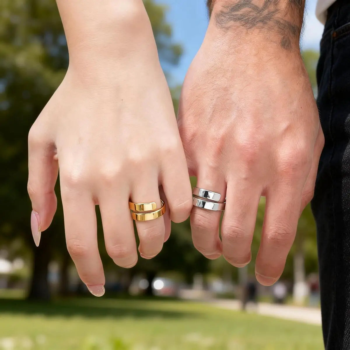 Custom Wedding Ring for Men Women,Waterproof Stainless Steel Engagement Ring Couple Ring Friend Name Ring,Classic Jewelry Gift