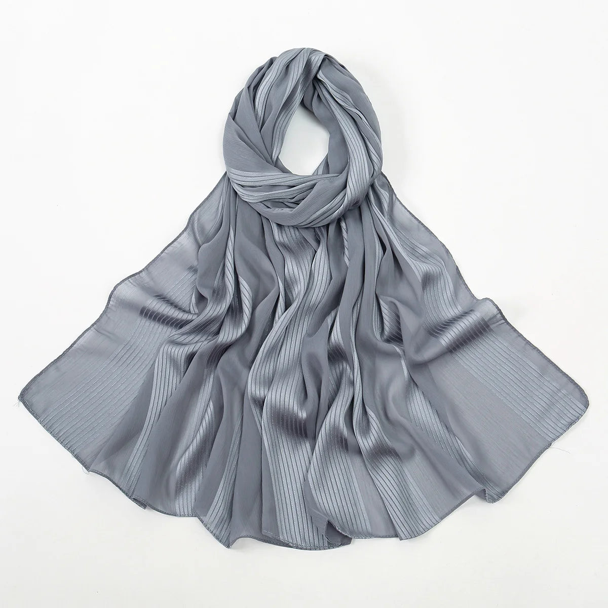 Gradient Shiny Chiffon Scarf Silk Like Women Muslim Hijab Solid Headscarf Shawl Premium Yarn Scarf Islam Turban Ramadan 180*75cm