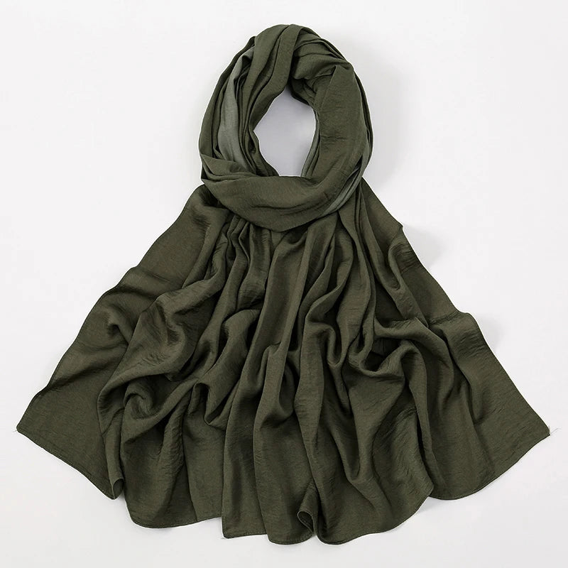 Premium Velvet Satin Chiffon Hijab Scarf Women Luxury Soft Plain Shawl For Women Muslim Hijabs Turban Femme Chic Ramadan