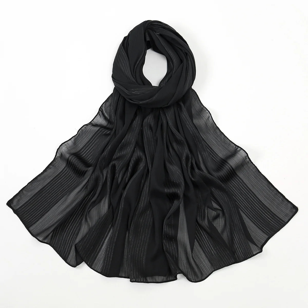 Gradient Shiny Chiffon Scarf Silk Like Women Muslim Hijab Solid Headscarf Shawl Premium Yarn Scarf Islam Turban Ramadan 180*75cm