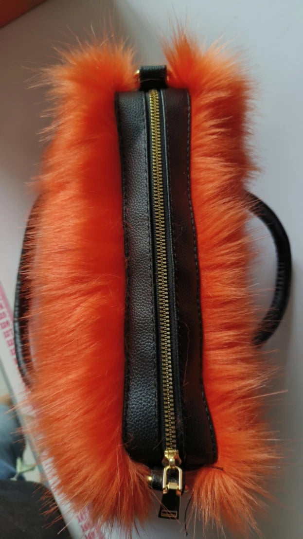 Winter Faux Fur Boston Handbag