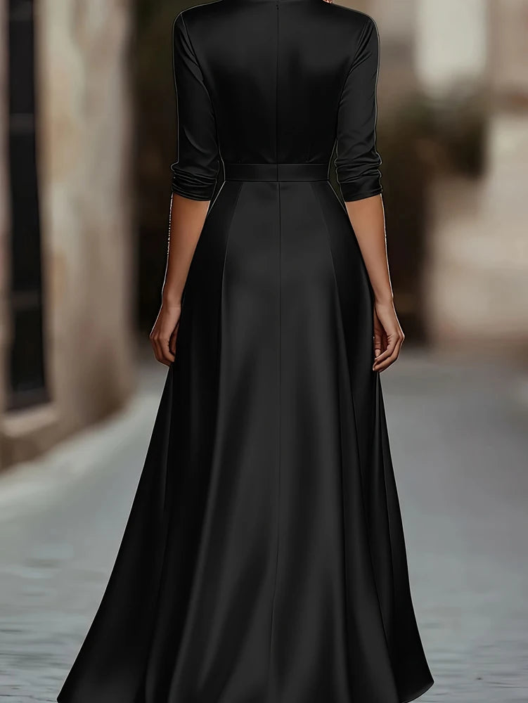 French V-Neck Evening Gown