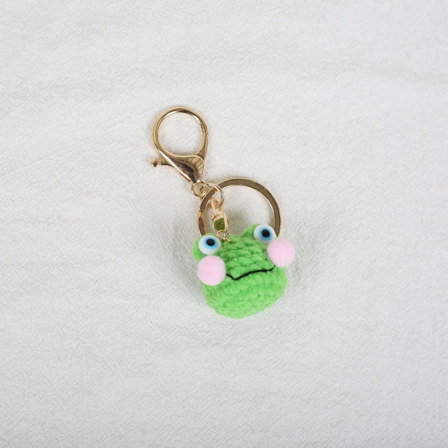 Funny Frog Doll Crochet Keychain Handmaking Mini Animal Doll Series Knitted Keyrings Cute Frog Keyrings Knitting Doll Pendant