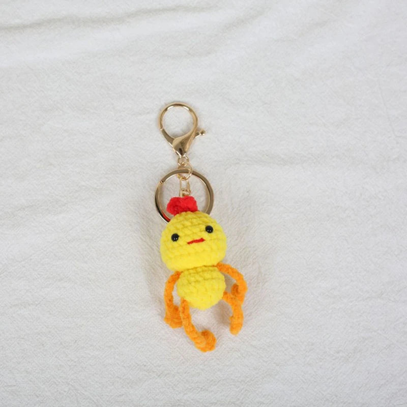 Funny Frog Doll Crochet Keychain Handmaking Mini Animal Doll Series Knitted Keyrings Cute Frog Keyrings Knitting Doll Pendant