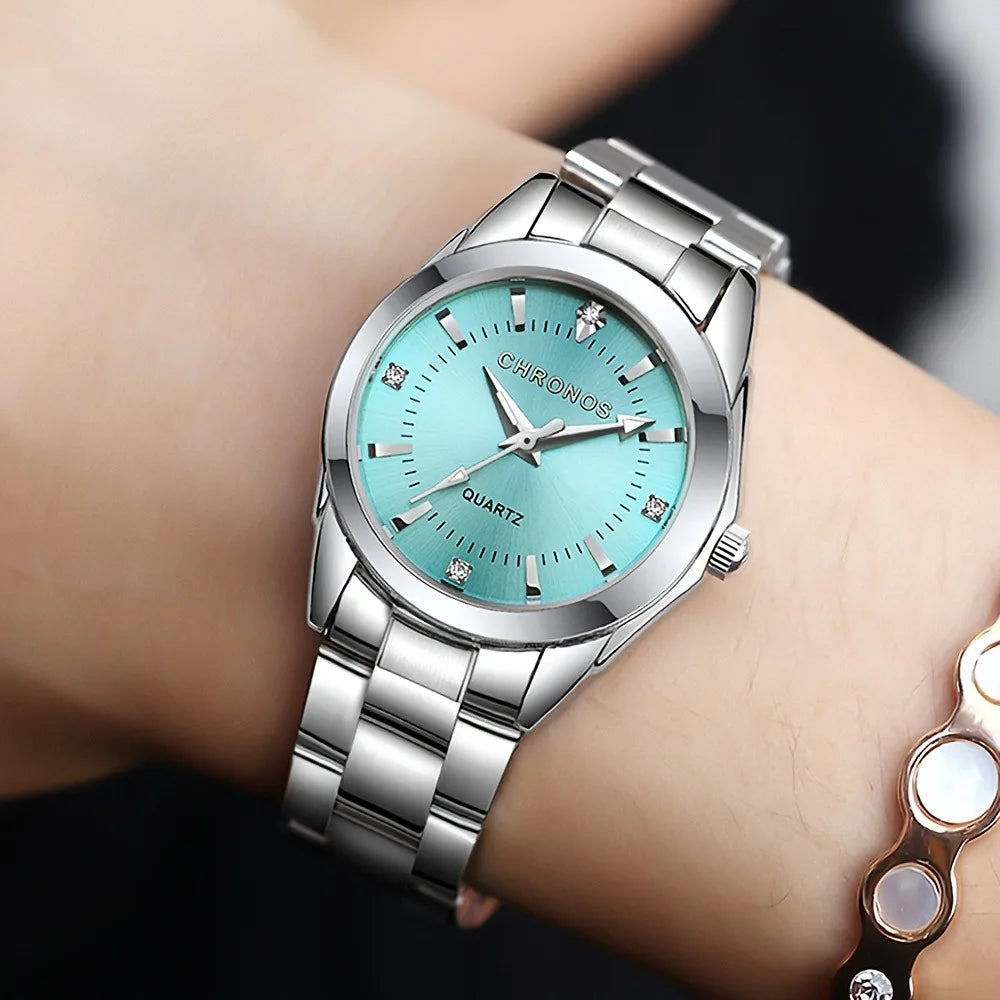 CHRONOS Elegant Women Watch Luxury Ladies Fashion Girls Wristwatch Quartz Movement Stainless Steel Gift for Female Girlfriend