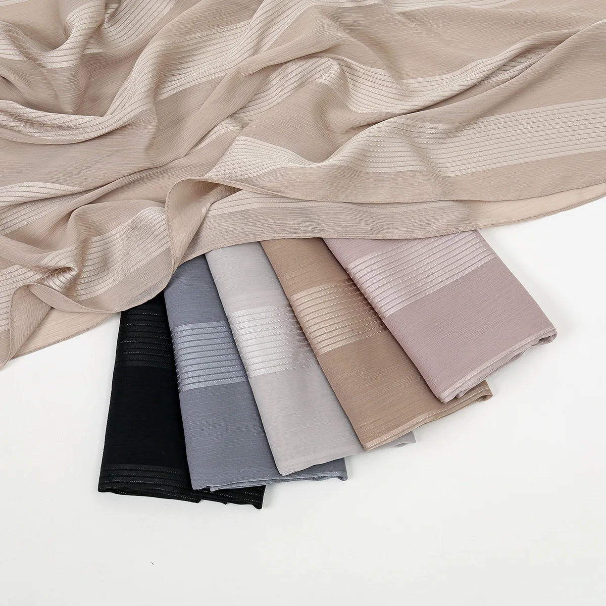 Gradient Shiny Chiffon Scarf Silk Like Women Muslim Hijab Solid Headscarf Shawl Premium Yarn Scarf Islam Turban Ramadan 180*75cm