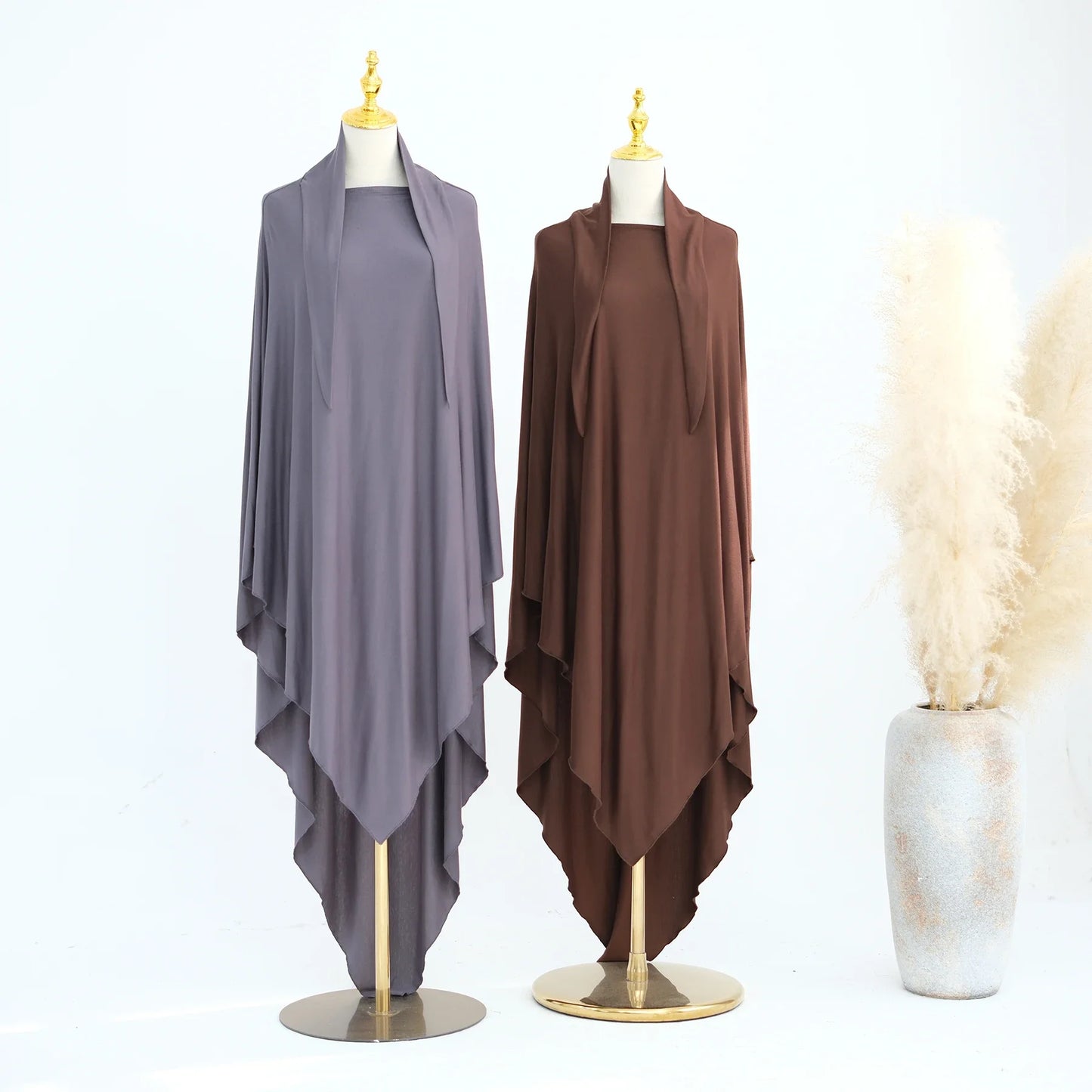 Jersey Cotton Khimar Muslim Women Long Hijab Scarf Eid Djellaba Ramadan Islam Clothing Prayer Garment Burqa Niqab Abaya Robe New