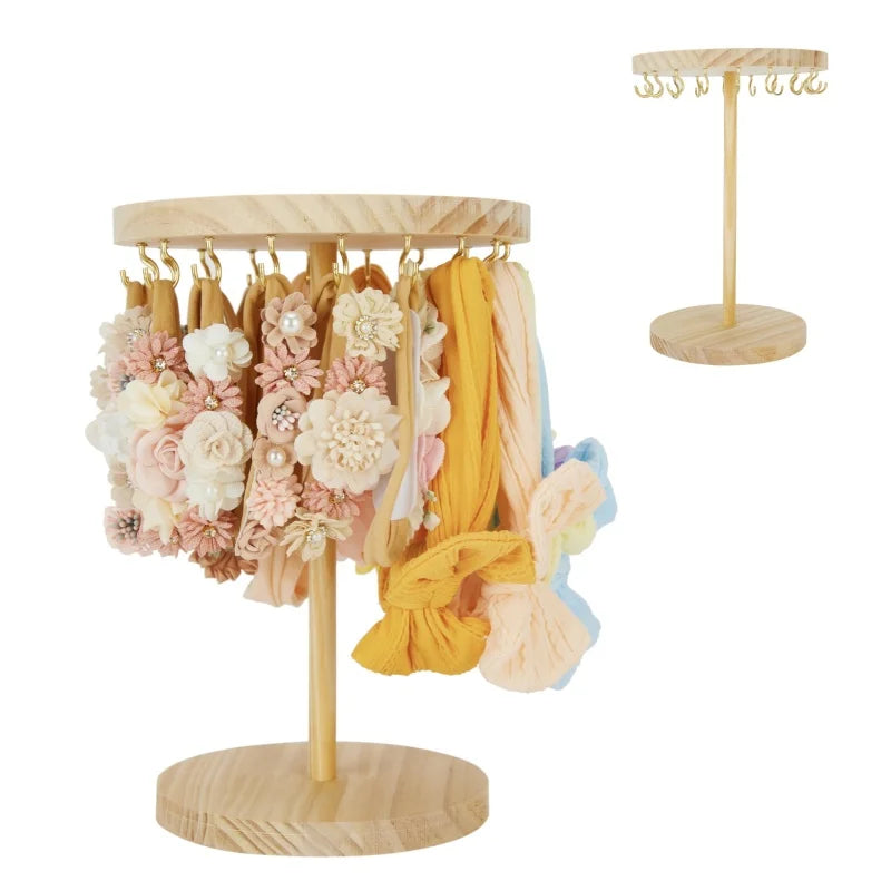 Solid Wood Jewelry Organizer Display Holder Necklace Earrings Bracelets Display Stand Desktop Jewelry Storage Rack
