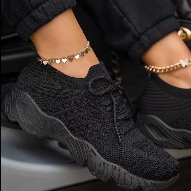 Women Sneaker Casual Shoes Breathable Mesh Lace-up Sneakers Ladies Platform Vulcanized Shoes Women Shoes Zapatillas Mujer