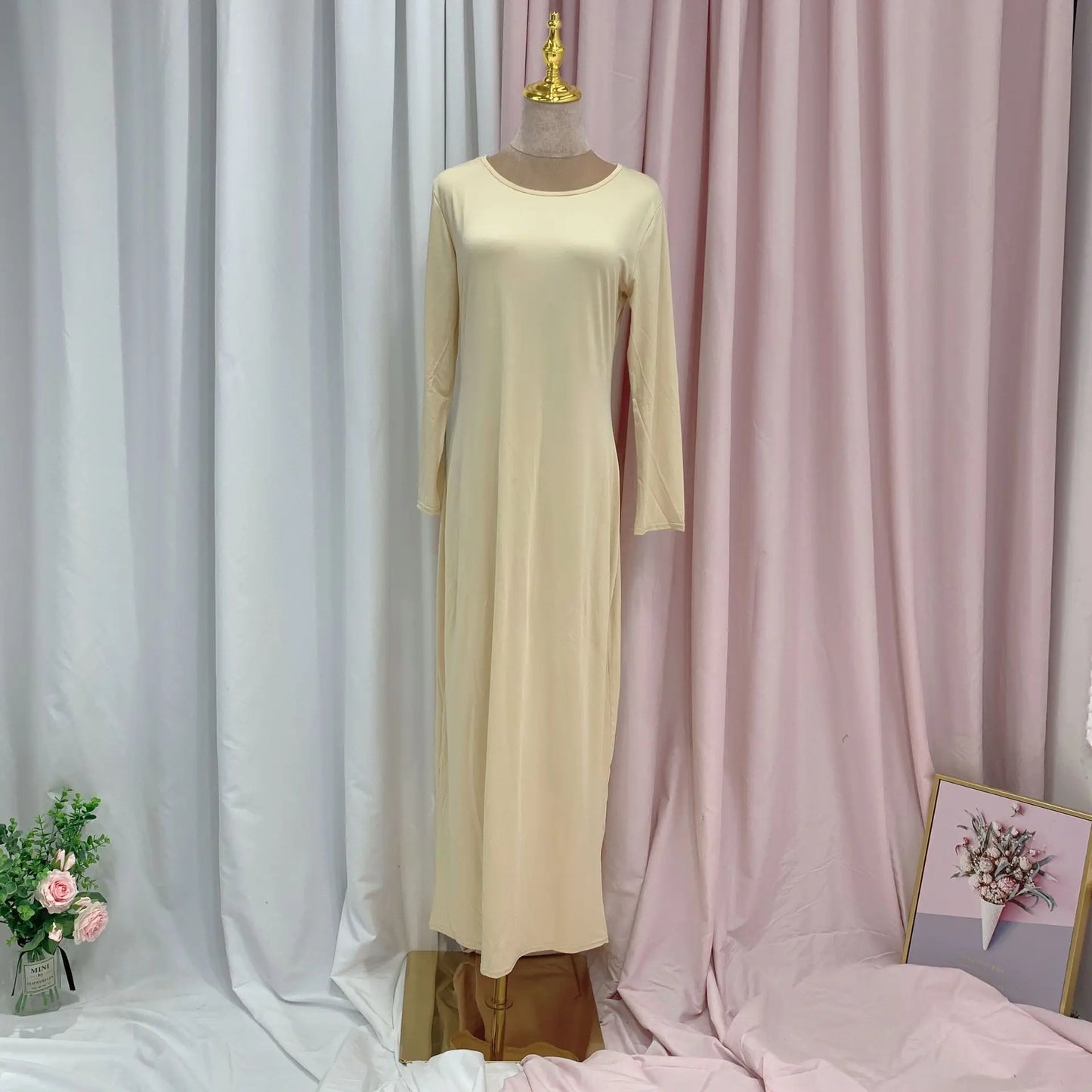 Inner dress Stretch Islamic Inside Dress Robes Inside Fancy Dress Inner Dress French Stylish Modesty Islamic Dress Wy1492