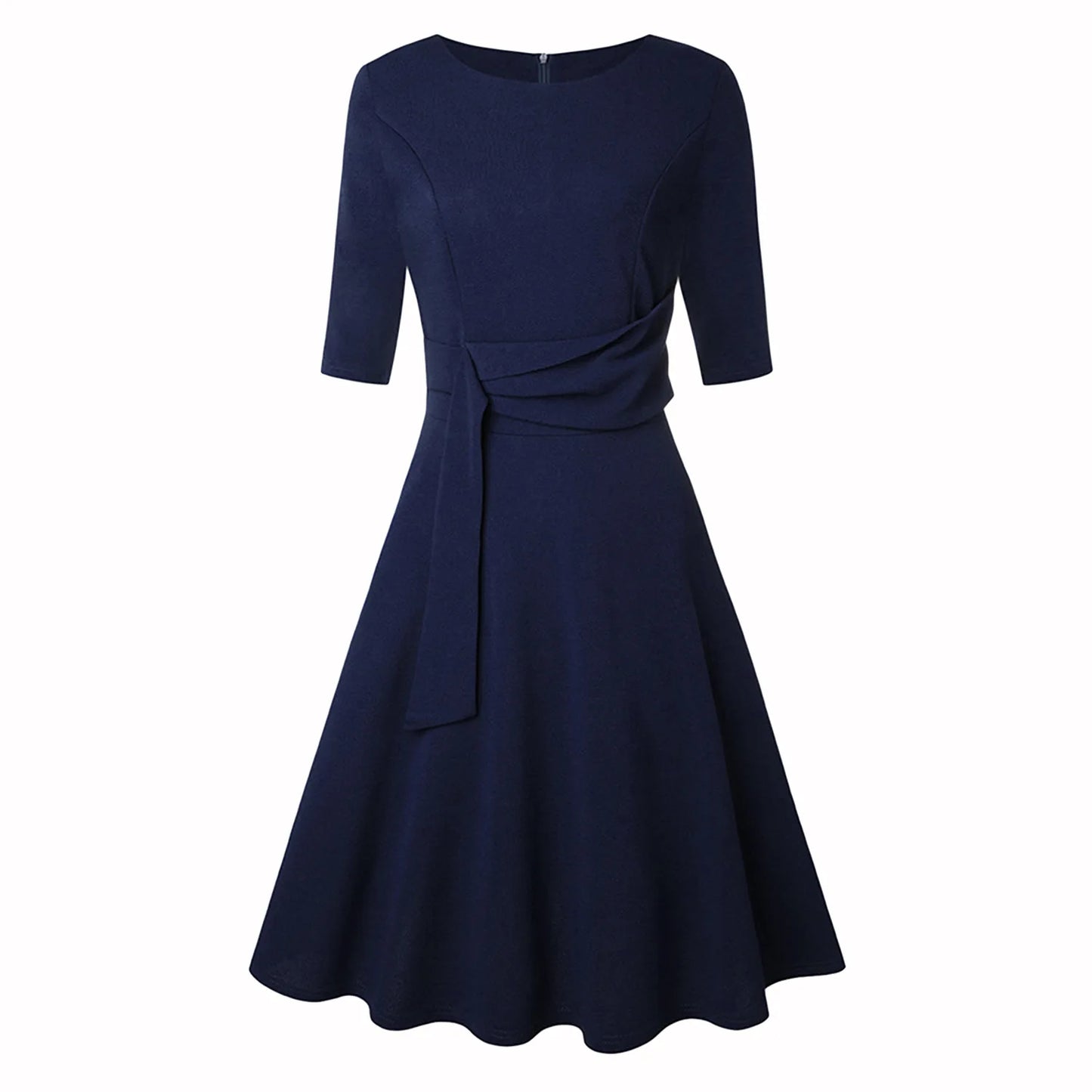 Belted A-Line Swing Dress