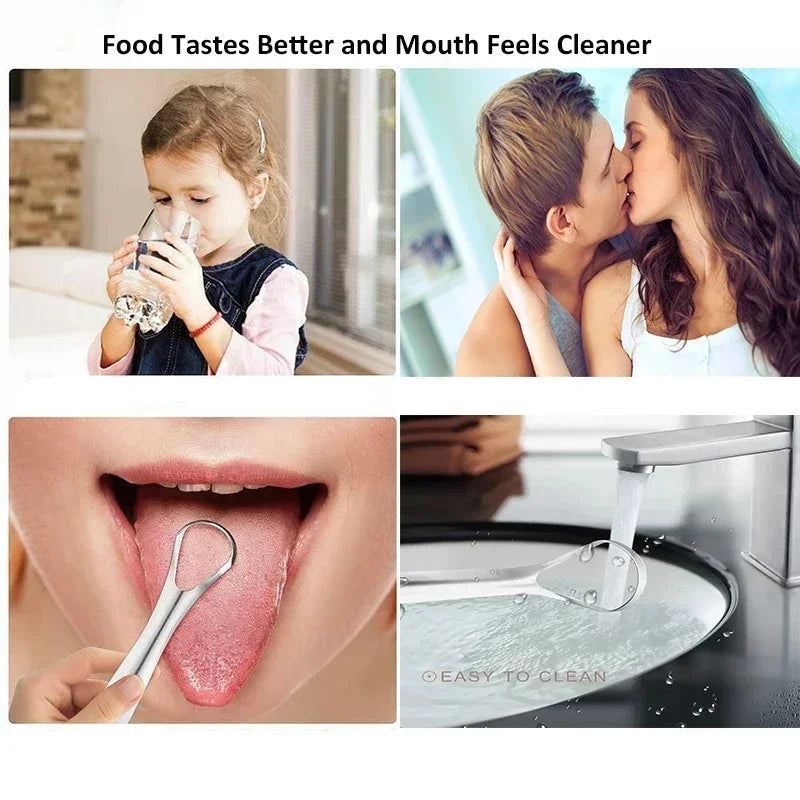 Adult Tongue Scraper Remover Halitosis Tongue Coating Oral Care Tongue Scraping Brush Stainless Steel Oral Cleaner Tools