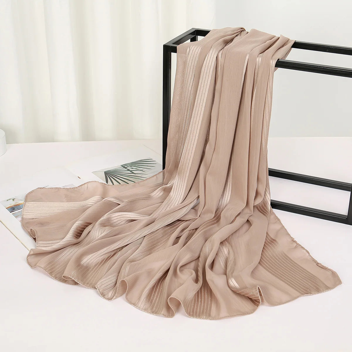 Gradient Shiny Chiffon Scarf Silk Like Women Muslim Hijab Solid Headscarf Shawl Premium Yarn Scarf Islam Turban Ramadan 180*75cm
