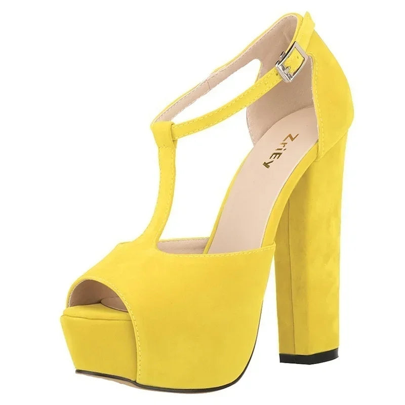 Platform Ankle Strap High Heel Sandals