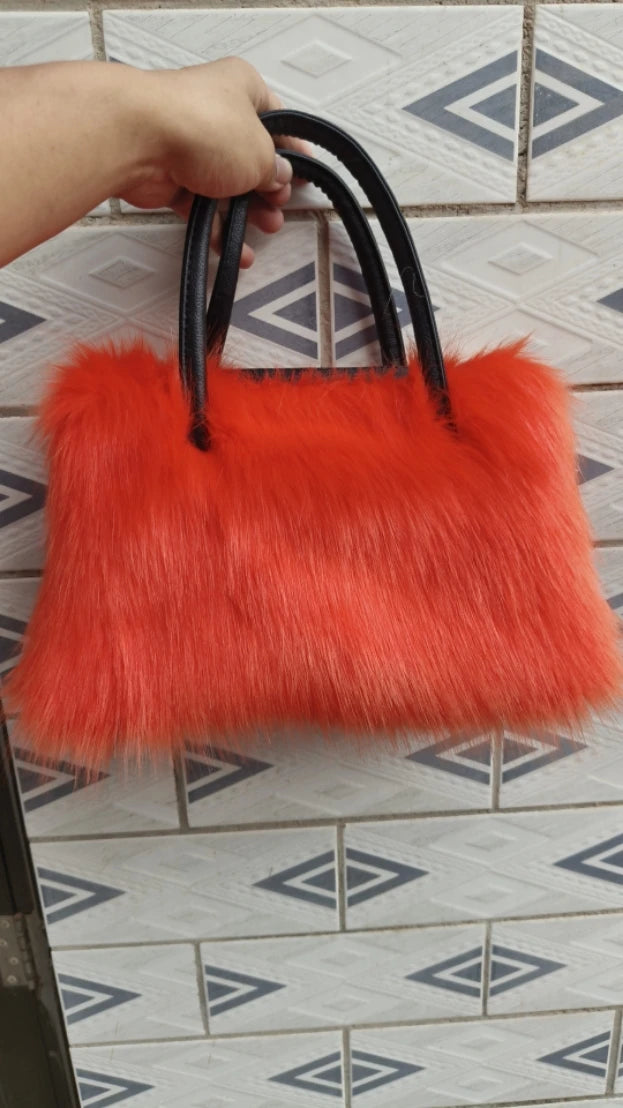 Winter Faux Fur Boston Handbag