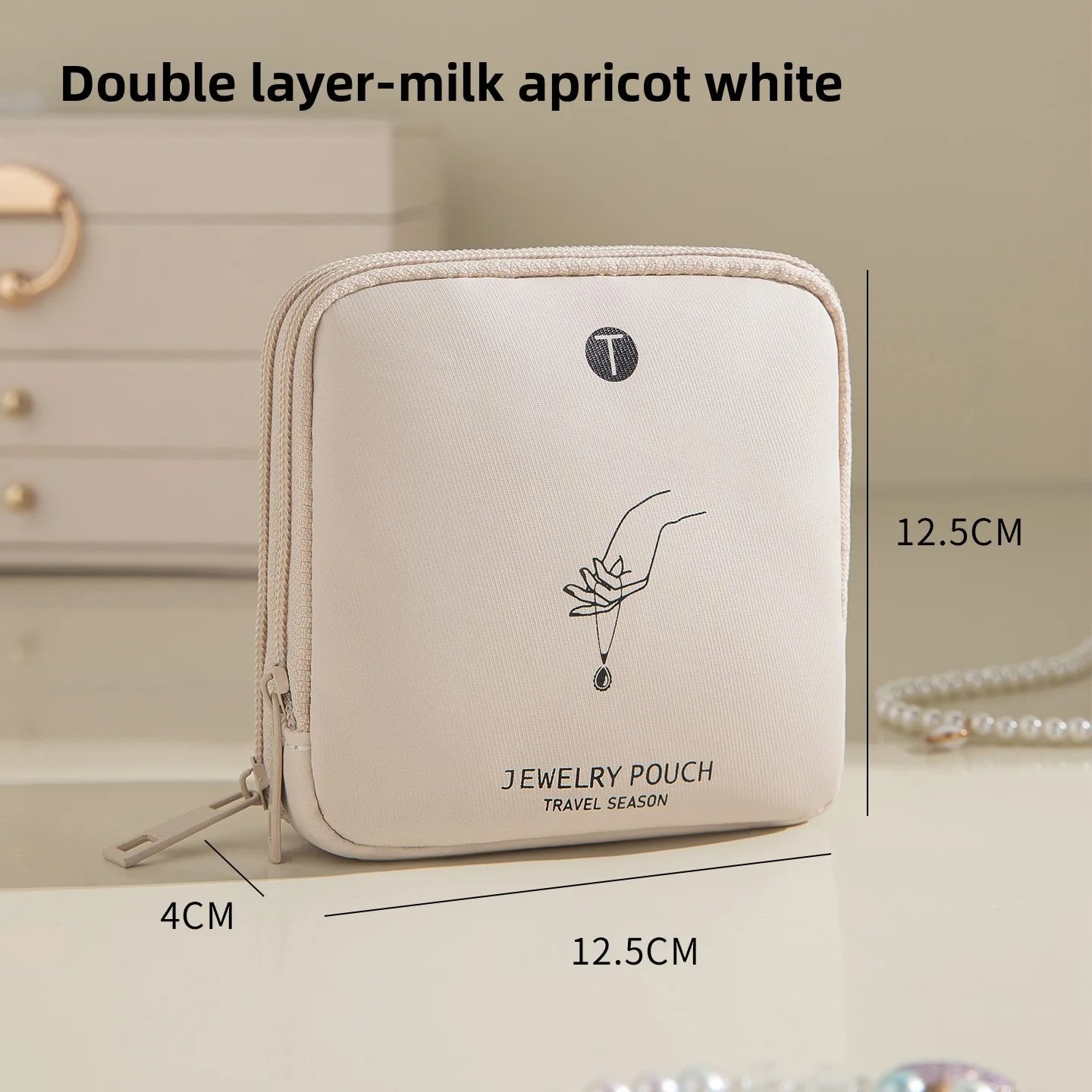 Portable Luxury Jewelry Bag Small Travel Organizer with Compartments Waterproof Pouch for Earrings Bracelets Rings