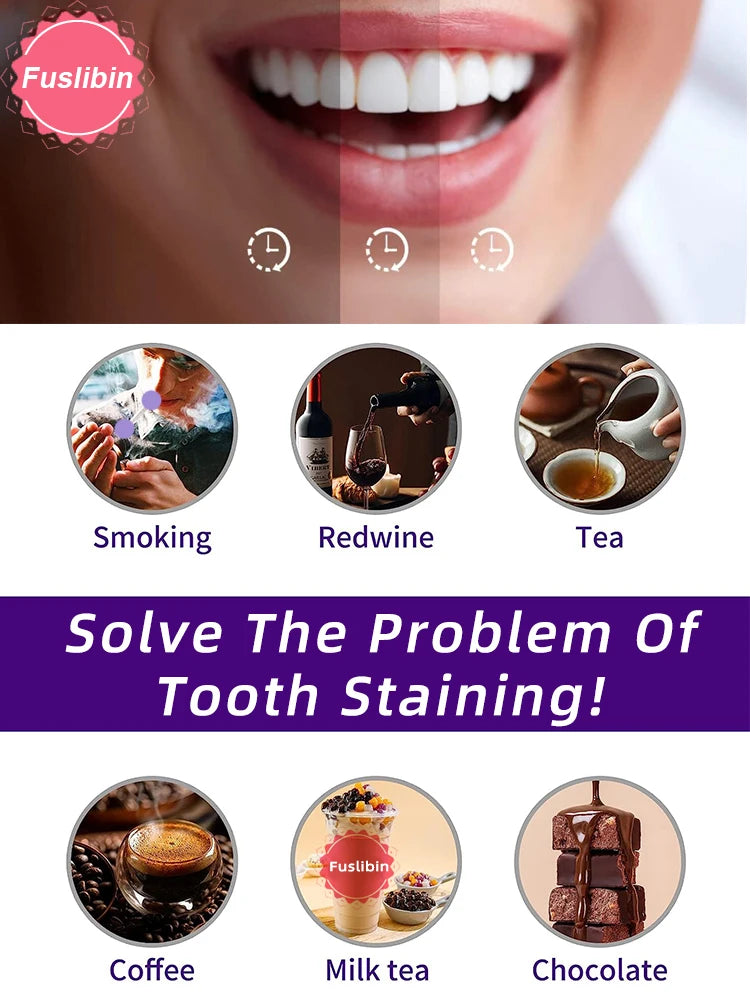 V34 Dental Whitening Toothpaste Instant Teeth Whitener Cleaning Tooth Stain Tartar Cleaner Oral Hygiene Fresh Breath