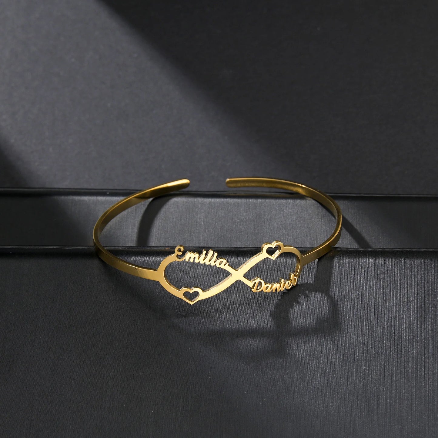 Atoztide Customized Name Bracelet Personalized Stainless Steel for Women Men Zircon Letter Custom Bangles Chrismas Jewelry Gift