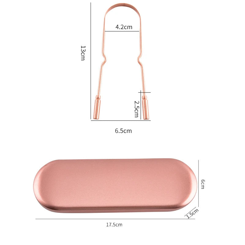 1PC Portable Pure Copper Tongue Scraper With Box Oral | Faeva London