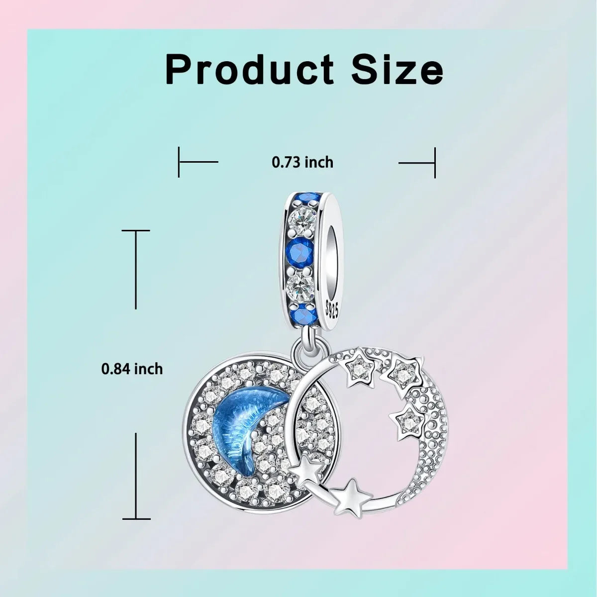 Hot Sale Original 925 Sterling Silver Star & Moon Charms Earrings Ring Beads Pendant fit Bracelet Necklace DIY Fine Jewelry Gift