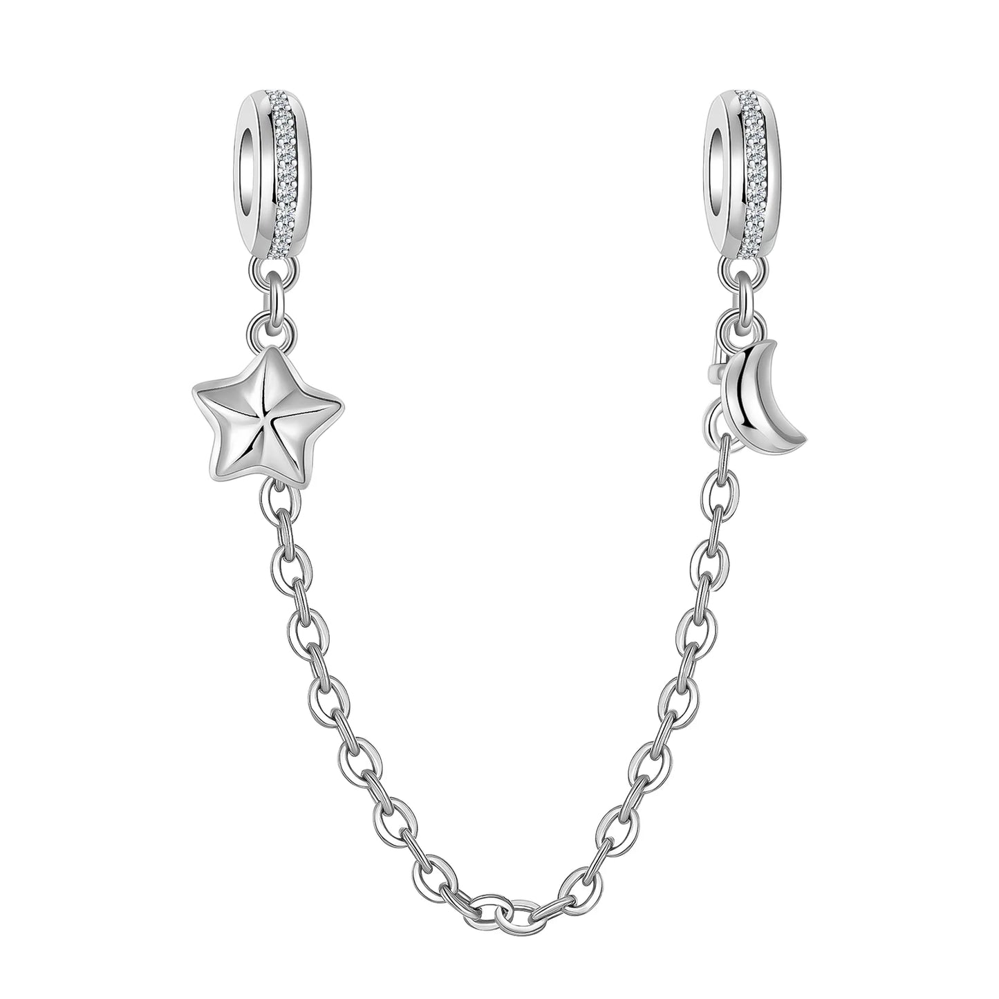 Hot Sale Original 925 Sterling Silver Star & Moon Charms Earrings Ring Beads Pendant fit Bracelet Necklace DIY Fine Jewelry Gift