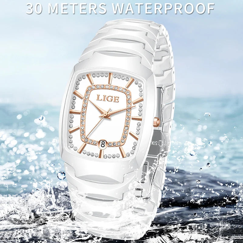 LIGE Luxury Watch for Woman Waterproof Stainless Steel Quartz Ladies Watch Outdoor Sport Women's Watches Elegant Female Clock
