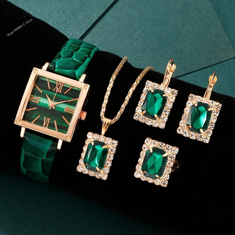 5Pcs Watch & Jewelry Set