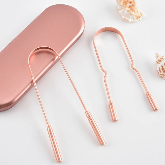 1PC Portable Pure Copper Tongue Scraper With Box Oral | Faeva London