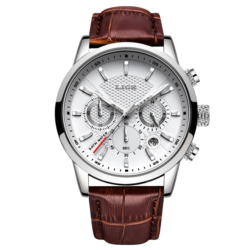 2024 LIGE Top Luxury Mens Watch Casual Business Quart | Faeva London