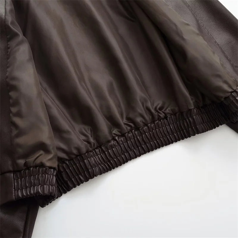 Women's High-Street Casual PU Leather Jacket Autumn/Winter New Collection Fashionable Streetwear for Ladies