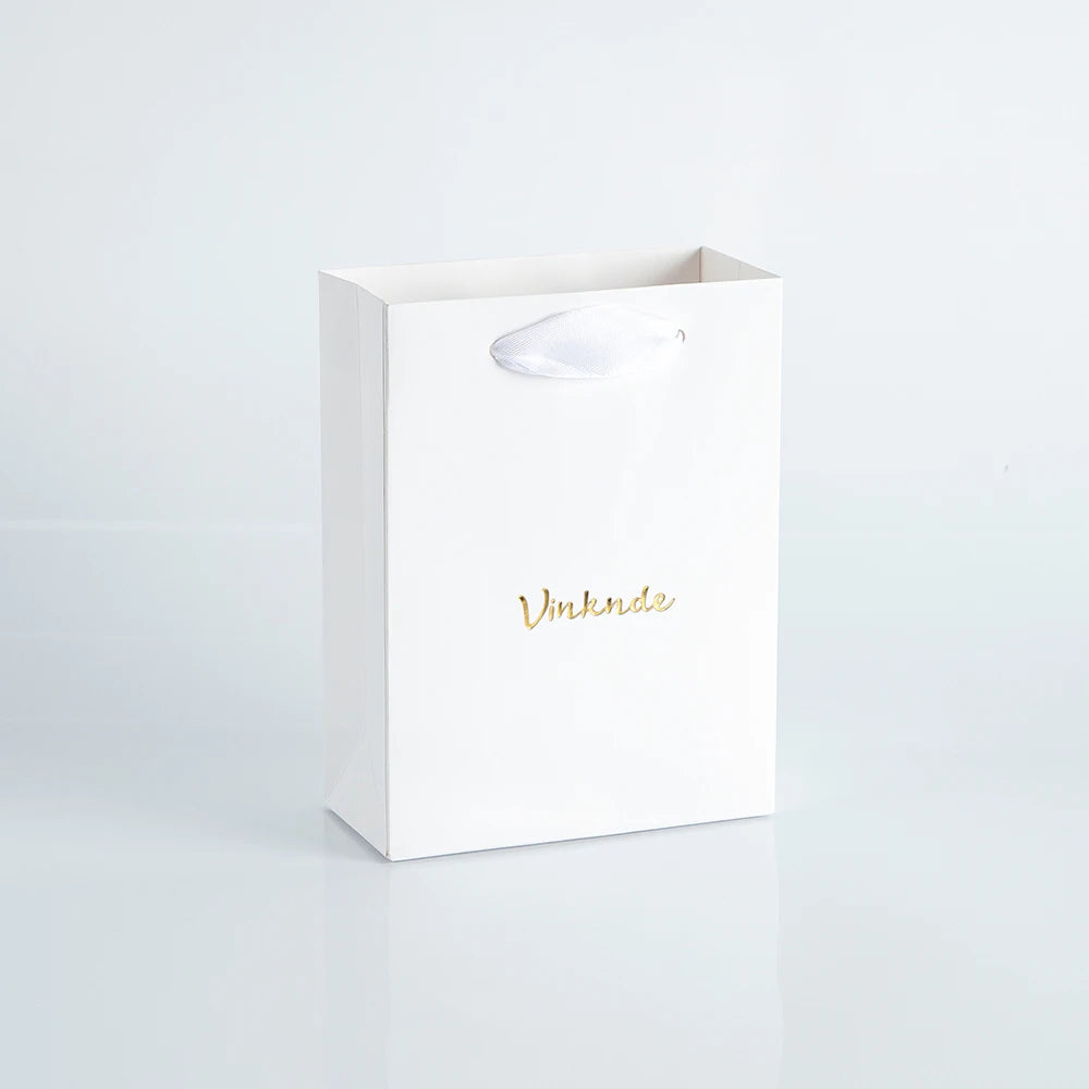 100Pack Kraft Gift Bags with Handles Custom Logo 15x6 | Faeva London