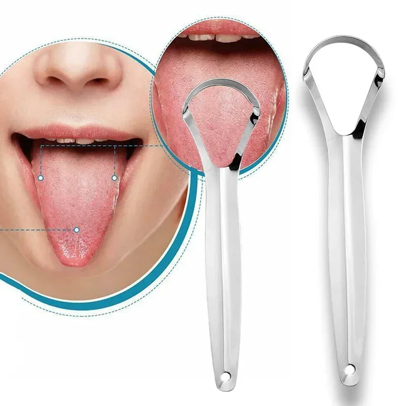 Adult Tongue Scraper Remover Halitosis Tongue Coating Oral Care Tongue Scraping Brush Stainless Steel Oral Cleaner Tools