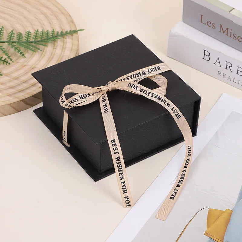 Jewelry Gift Packaging Box Bowknot Ribbon Flip Book Shaped Storage Box Ring Earring Brooch Necklace Bracelet Packaging Boxes