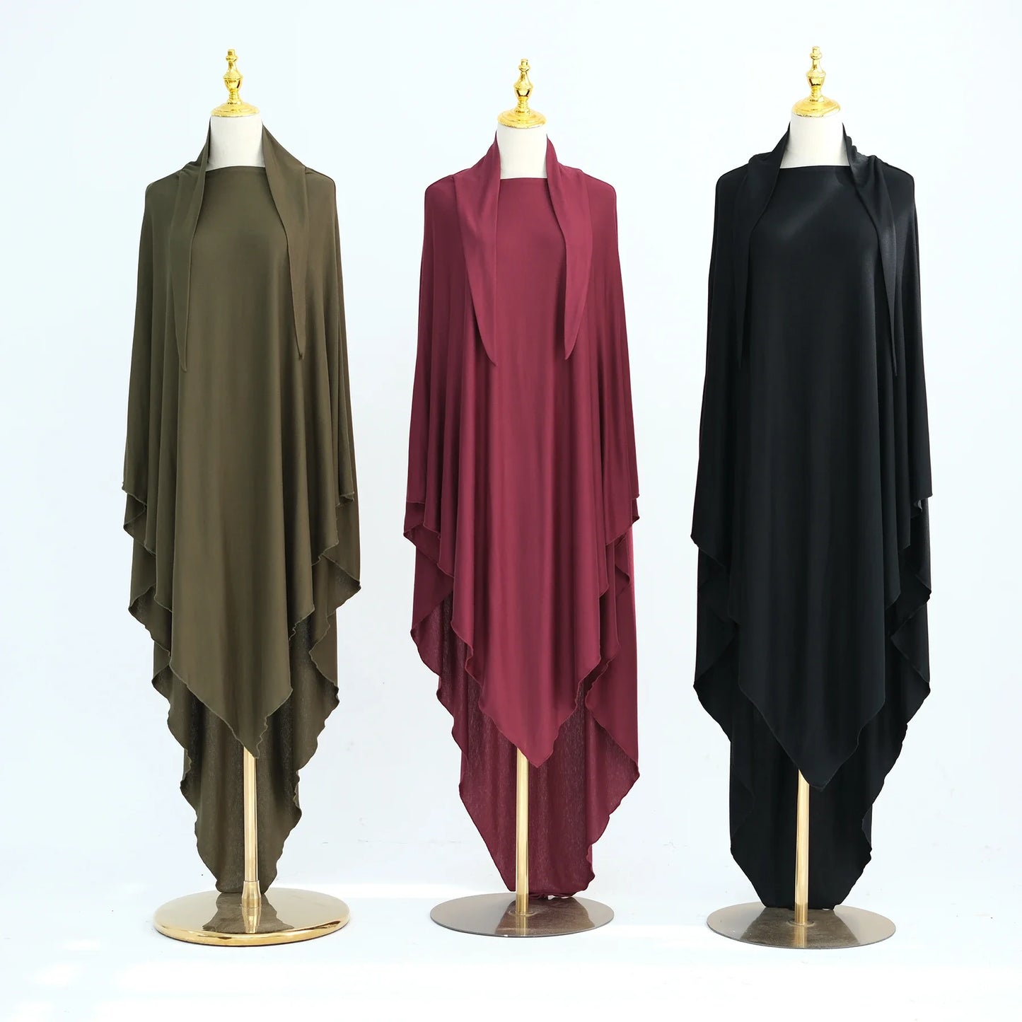 Jersey Cotton Khimar Muslim Women Long Hijab Scarf Eid Djellaba Ramadan Islam Clothing Prayer Garment Burqa Niqab Abaya Robe New