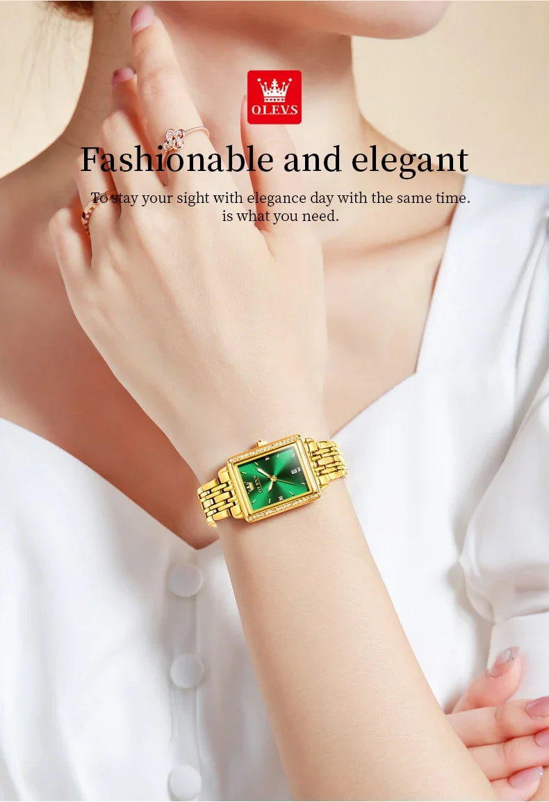 OLEVS 9995 Elegant Quartz Ladies Womens Wristwatces Date Watch for Women Luxury Waterproof Luminous Watches Relojes Para Mujer
