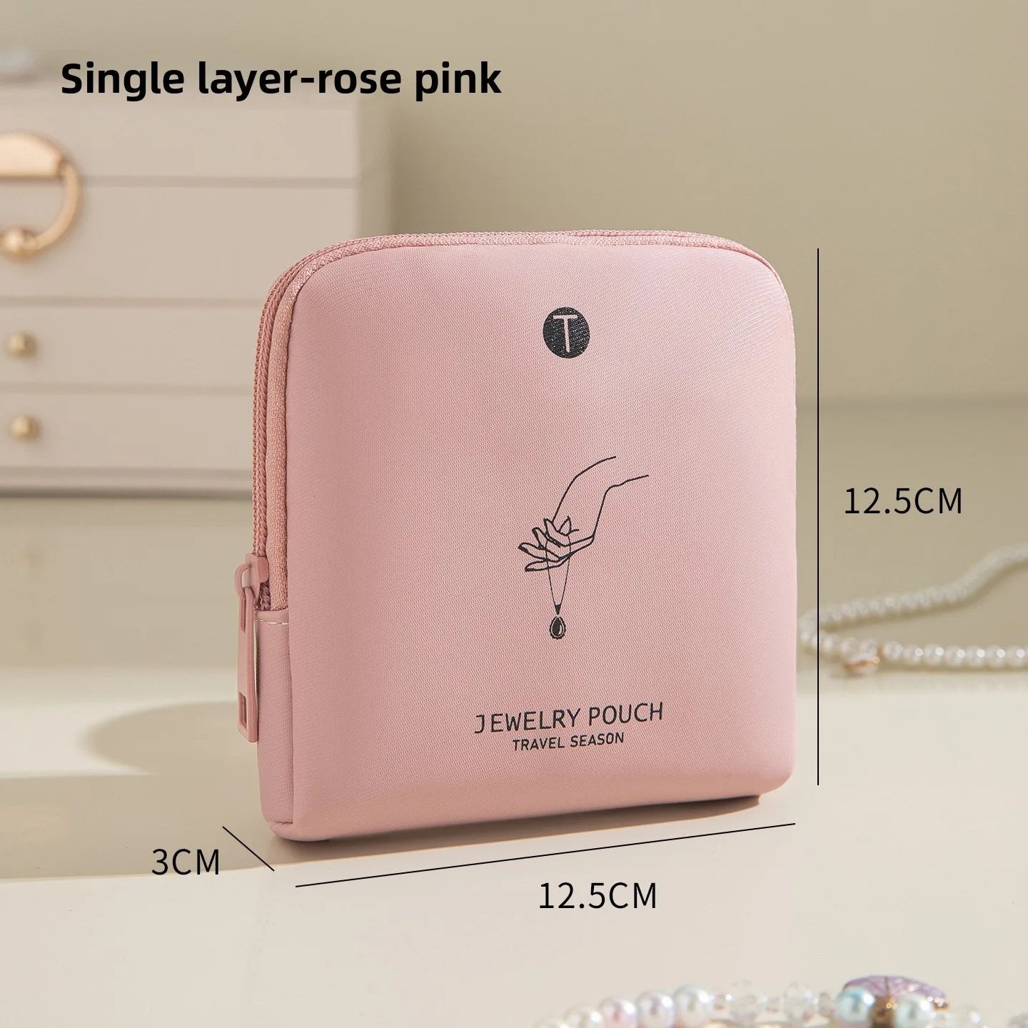Portable Luxury Jewelry Bag Small Travel Organizer with Compartments Waterproof Pouch for Earrings Bracelets Rings
