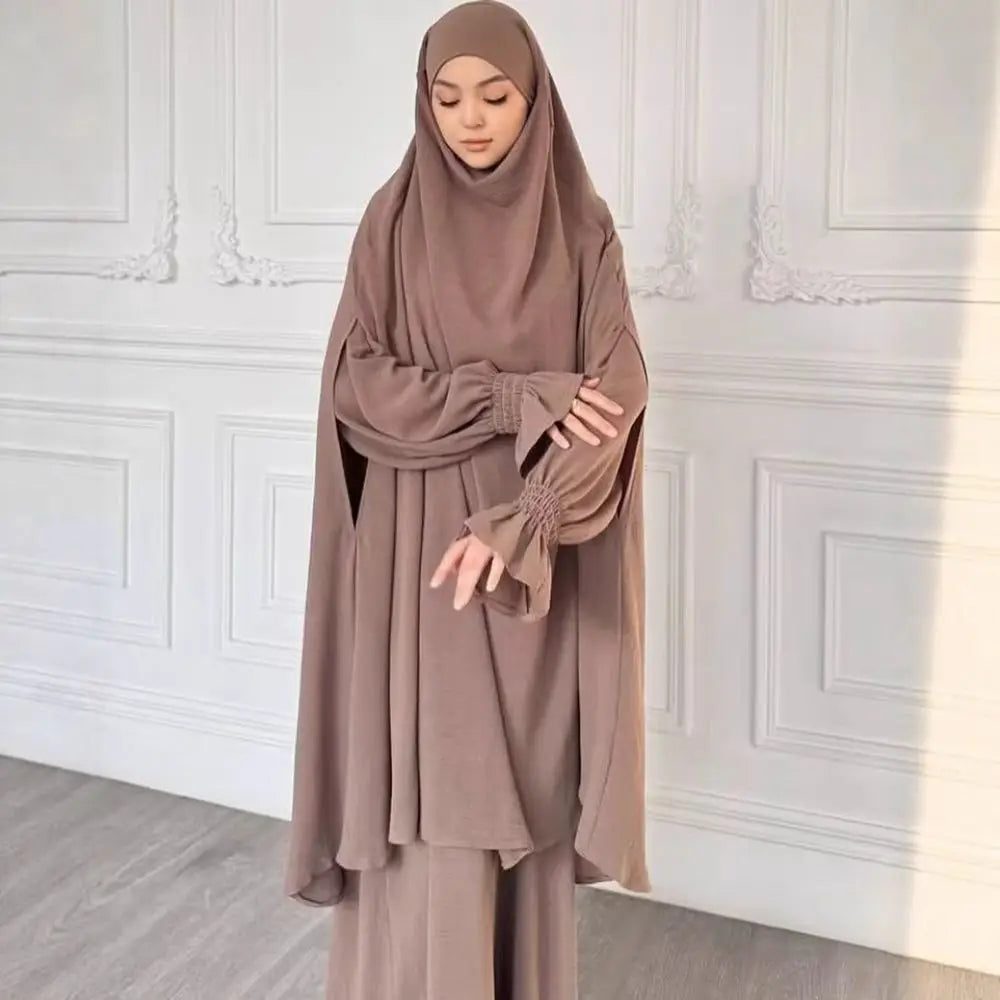 Muslim Women Dresses Khimar Two Piece Set Prayer Garment Eid Ramadan Dubai Hijab Kaftan Arab Long Robe Prayer Suit Vestidos 2026
