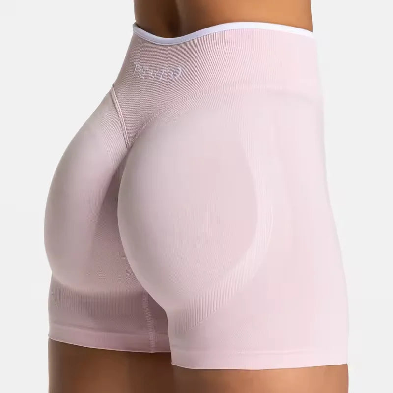 TEVEO Shorts Low Waist Seamless Women Yoga Shorts Scrunch Bum Gym Shorts Workout Biker Stretch Fitness Short Fashion Running