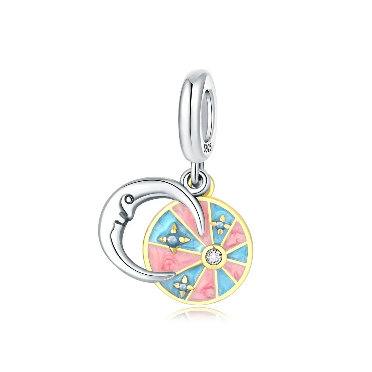 Hot Sale Original 925 Sterling Silver Star & Moon Charms Earrings Ring Beads Pendant fit Bracelet Necklace DIY Fine Jewelry Gift