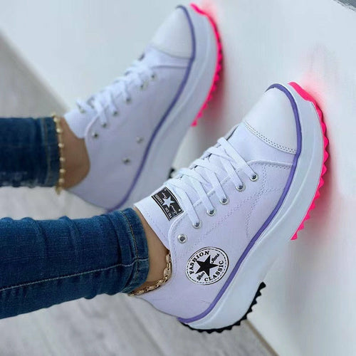 Women's Flat Canvas Sneakers | Faeva London