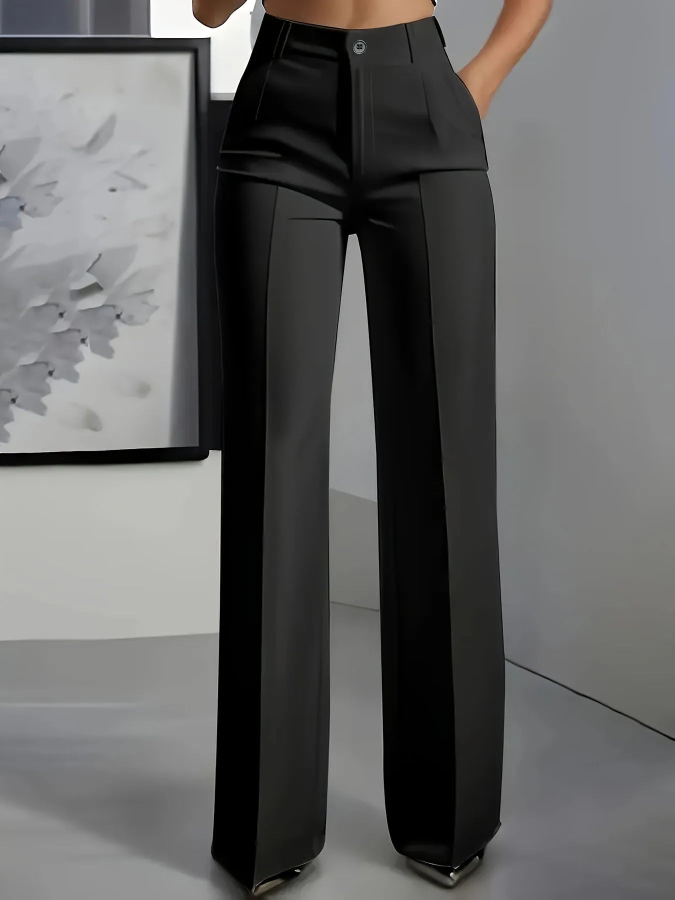2025 New High-Waisted, Draped, Straight-Cut, Simple S | Faeva London