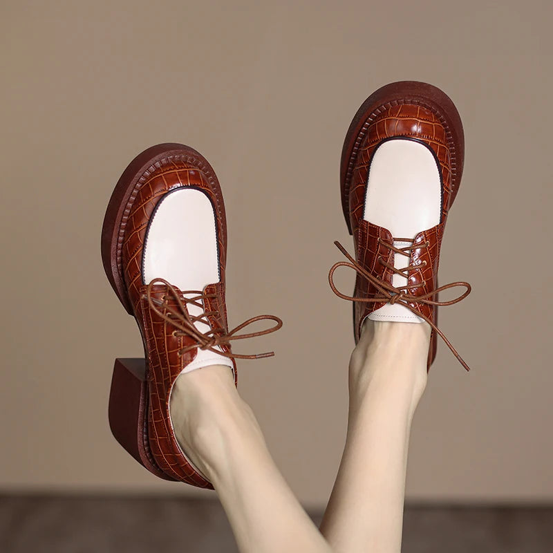 2024 New Spring Genuine Leather Women Shoes Casual La | Faeva London